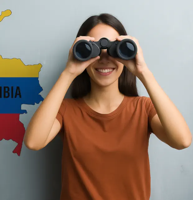 Chica mira desde Colombia al mundo